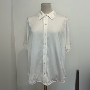 L’AGENCE - Ellah Ivory 100% Silk Button Down Top Size L